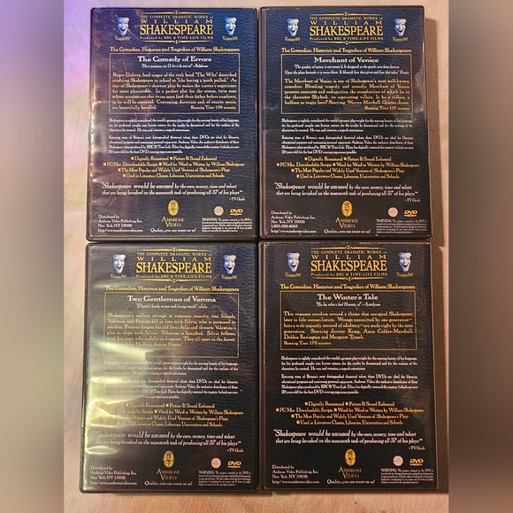 The complete dramatic works of William Shakespeare 4 movie dvd set - Picture 2 of 6